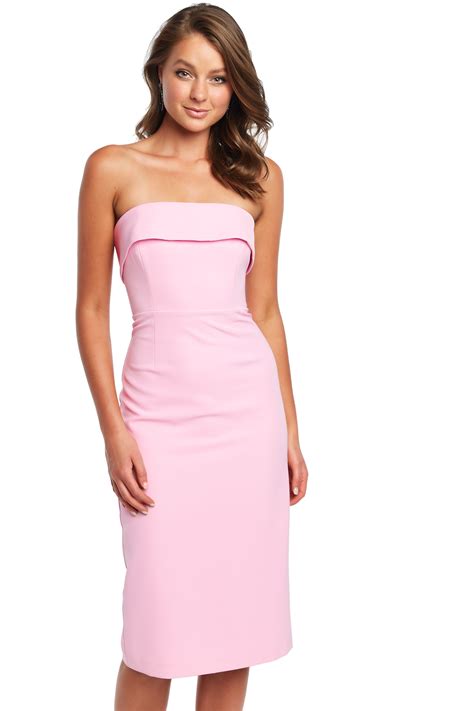 Georgia Strapless Dress In Candy Pink Bardot