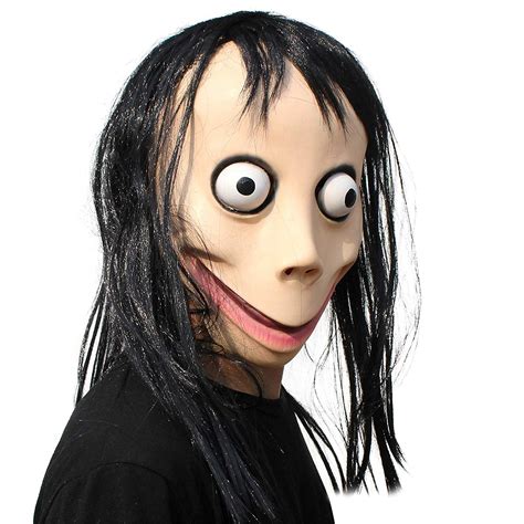 Creepy Mask Scary Games Evil Latex Mask With Long Hair
