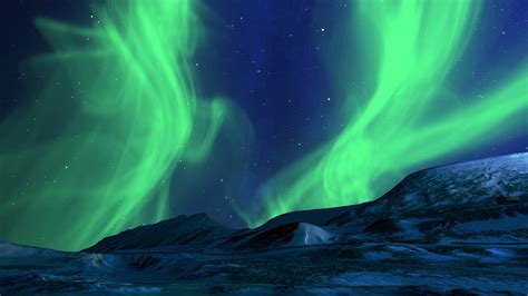 Beautiful Northern Lights Animation Green Lights Aurora Borealis In
