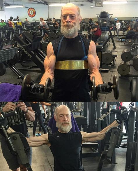 actor j k simmons putting in work at the gym r pics