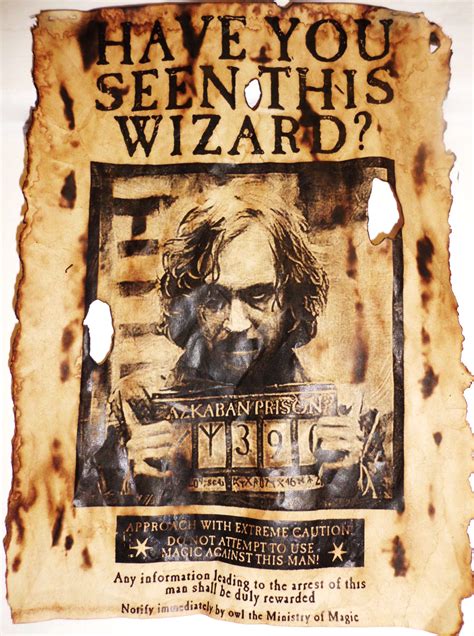 Aged Sirius Black Have You Seen This Wizard Wanted Poster Approx 6 X 11 Printed On Regular