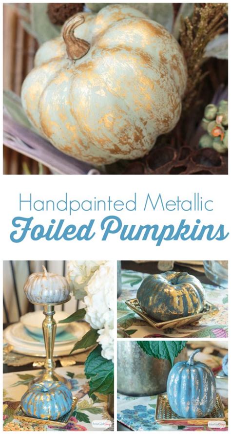 painted metallic foil pumpkins tgif  grandma  fun