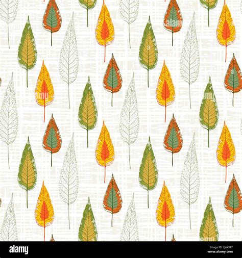 Abstract Chokecherry Tree Leaf Vector Seamless Pattern Background