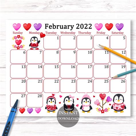 February 2022 Calendar Free Printable Calendar Templates Cute