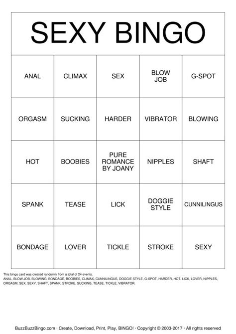 Dirty Bingo Bingo Cards To Download Print And Customize