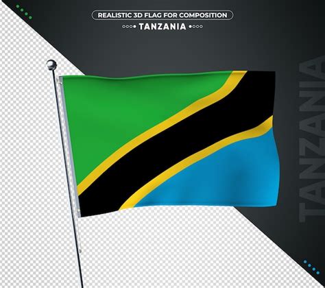 Bandera De Tanzania Con Textura Realista Archivo PSD Premium