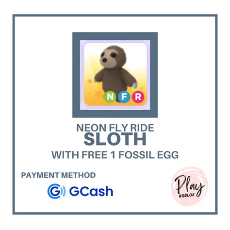 Adopt Me Nfr Sloth Neon Fly Ride Sloth Hobbies And Toys Toys