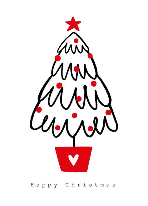 Minimal Christmas Tree Card Scribbler