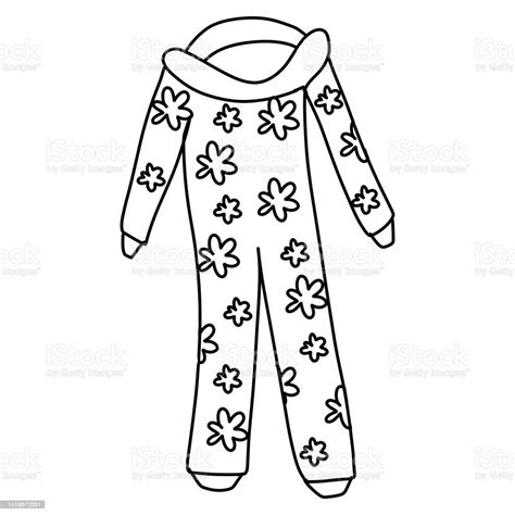 Pajamas Decorated With Flowers Are Painted In The Style Of A Doodle And
