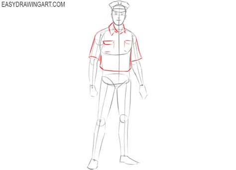 How To Draw A Police Officer Easy Drawing Art