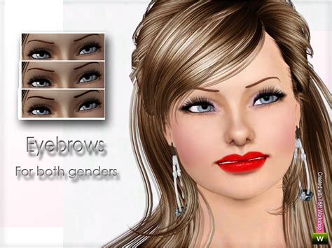 the sims resource ~ thin eyebrows for both genders