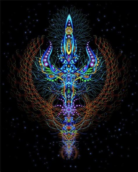Psy Backdrop Trishula Uv Blacklight Active Fluorescent Tapestry Via