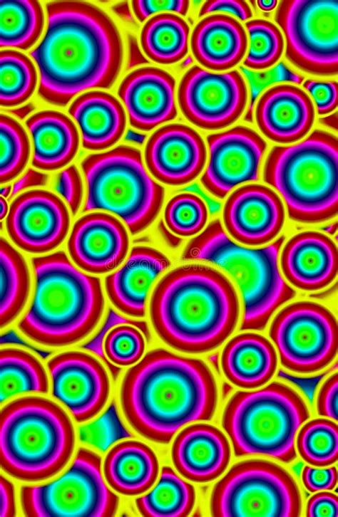 multi color of playful chaotic circles pattern for abstract background stock illustration