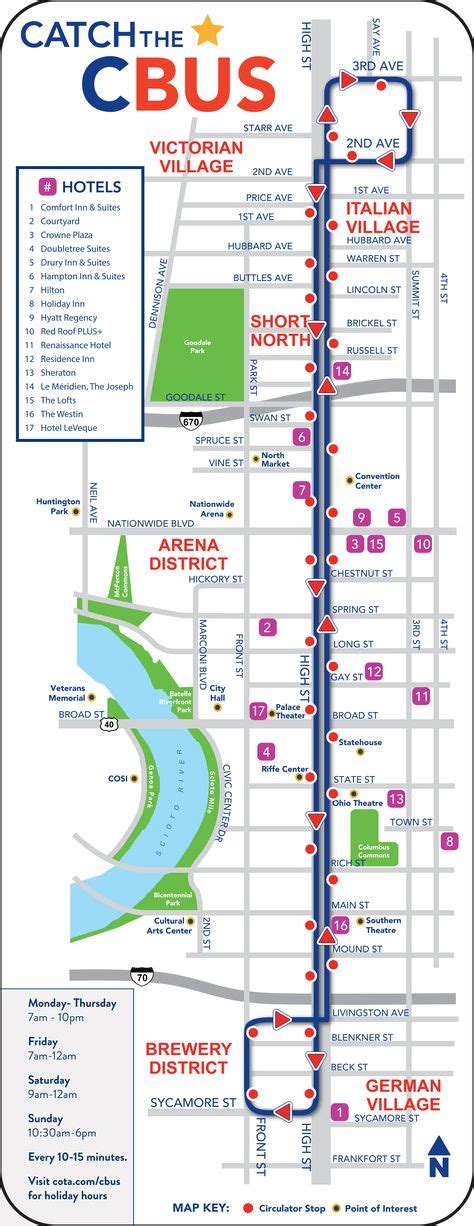 Cbus Cota Columbus Day Holiday Route Bus Route Map