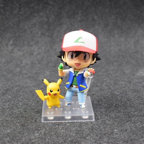 Nendoroid 800 Pokemon Ash Ketchum Satoshi And Pikachu Cute Mini Figure