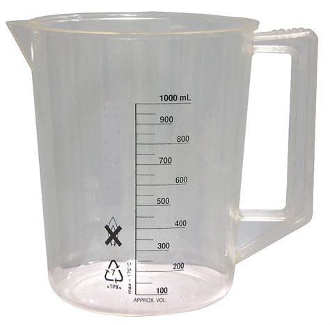 Lab Safety Supply Plastic Beaker With Handle Low Form 100 To 1000ml