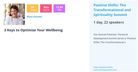 3 Keys To Optimize Your Wellbeing Positive Shifts The