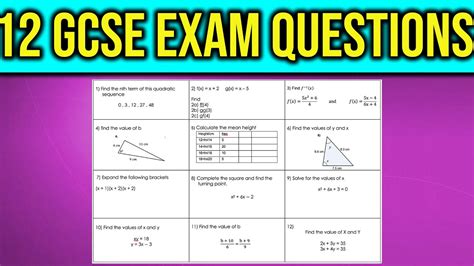 GCSE Exam Questions Practice Questions YouTube