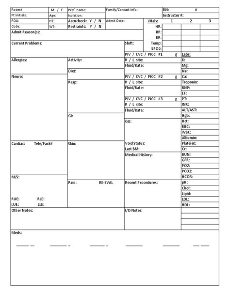 Nurse brain sheet telemetry unit sbar. Nursing Report Sheet (Revised for Neuro) - Download as PDF ...