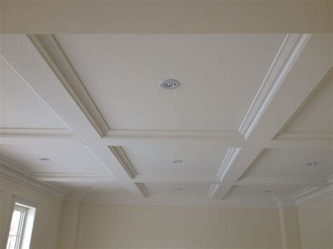 A coffered ceiling is created with coffered panels or coffers. coffers are sunken panels attached to a suspended (drop) grid to create a new ceiling. simple square coffered ceiling - Google Search | Coffered ...