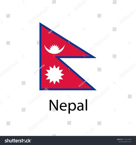 Flag Of Nepal With Name Icon Official Colors Royalty Free Stock