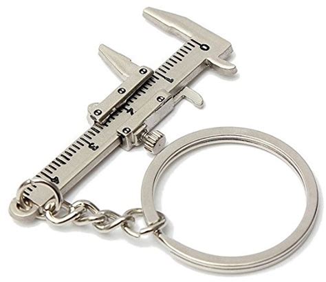 Mini Key Chain Tool With Key Holders Tag Movable Vernier Caliper Ruler