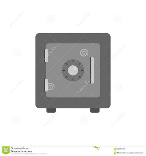 Safe Vector Icon Metal Strongbox Security Flat Style Stock Vector