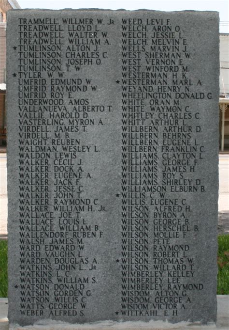Maritimequest Llano County World War 2 Veterans Memorial