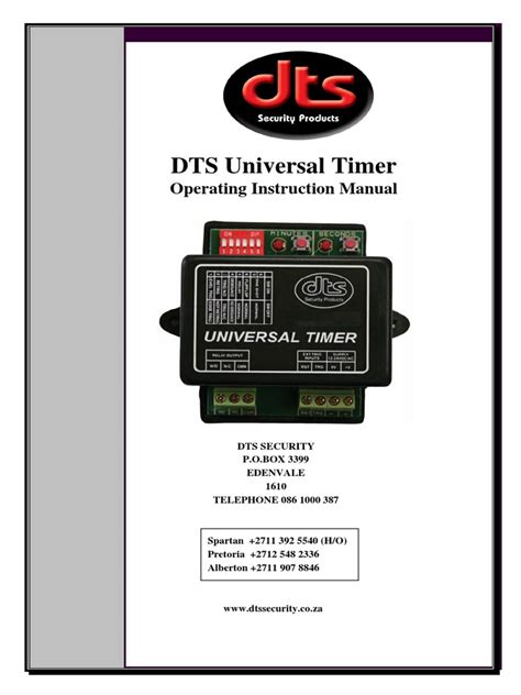 Dts Universal Timer Operating Instruction Manual Pdf Digital