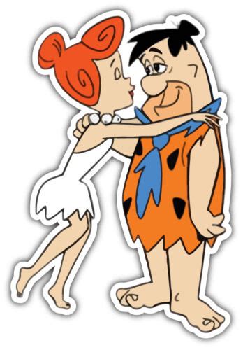 Fred And Wilma Flintstones Cartoon Car Bumper Sticker Decal 3 Or 5