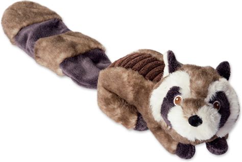 Bone Dry Raccoon Plush Squeaker Dog Toy