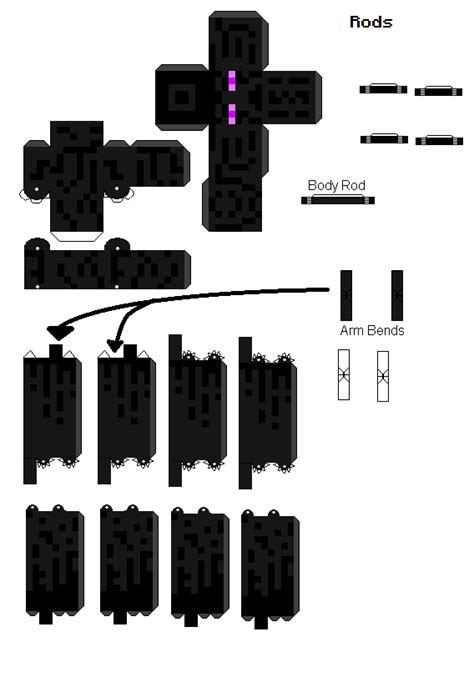 Minecraft Papercraft Enderman Template