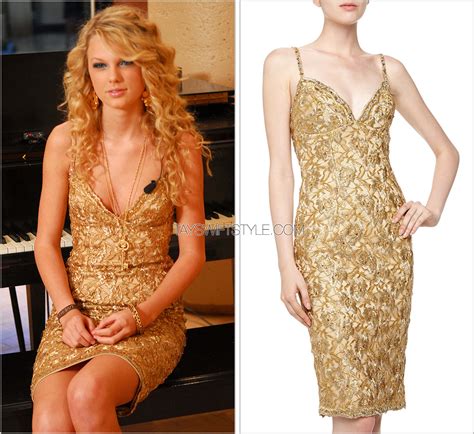 Taylor Swift Sparkly Gold Dress