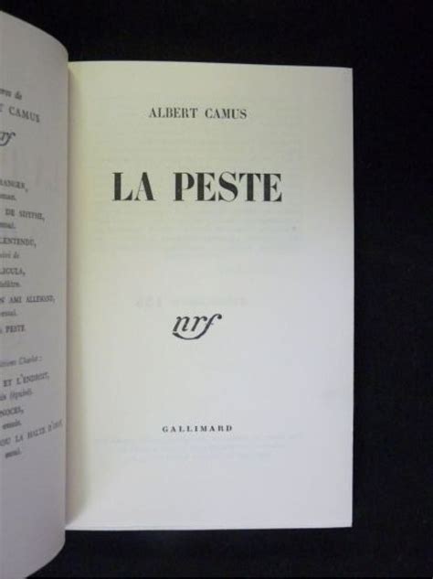 Camus La Peste First Edition Edition