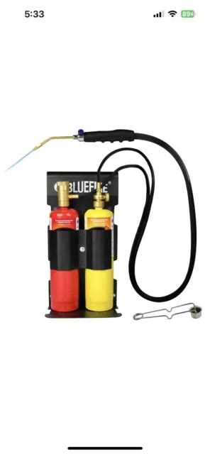 Bluefire Oxygen Mapp Propane Welding Torch Kit Map Gas Cylinder Rack