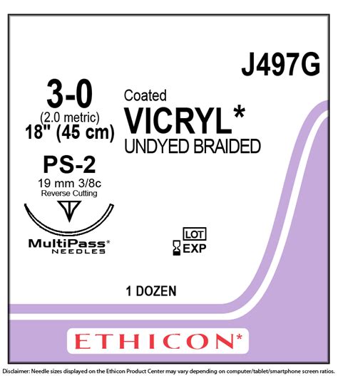 Ethicon J497g Coated Vicryl Polyglactin 910 Suture
