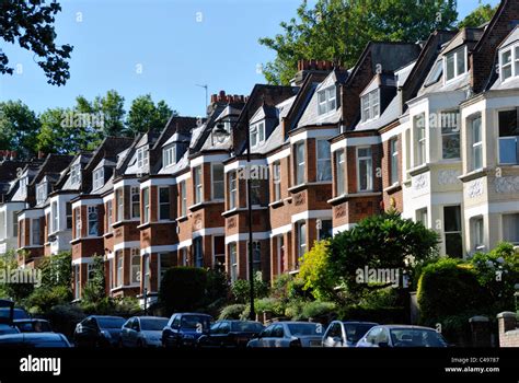Terraced Houses In Highgate Hill London England Stock Photo Alamy