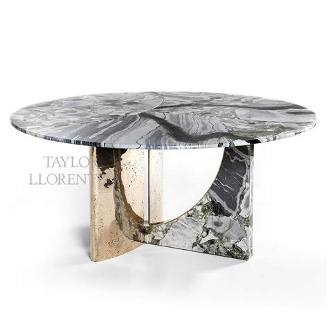 Artisan Cast Bronze And Marble Round Table Taylor Llorente Furniture