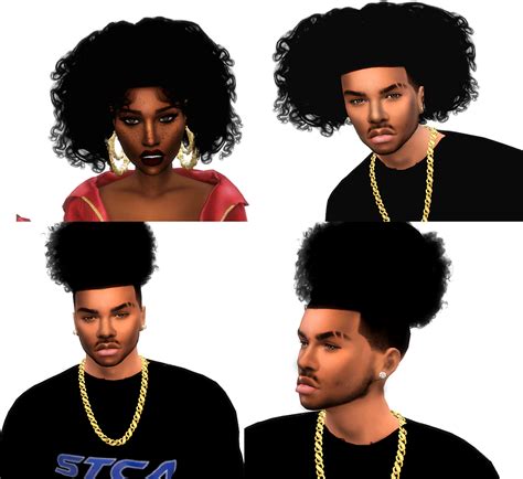 Curly Hairs For Male And Female Sims