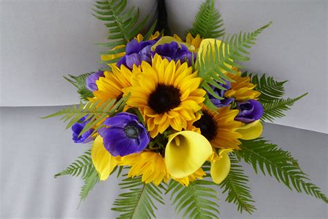 Bridal Bouquet With Sunflowers And Anemones Bridal Bouquet Floral
