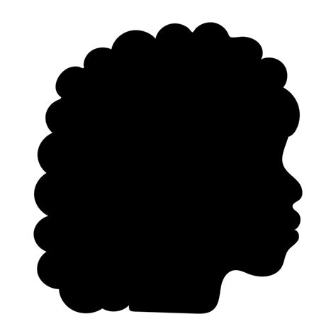 vector african american woman with curly hair hand draw afro female hairstyle silhouette