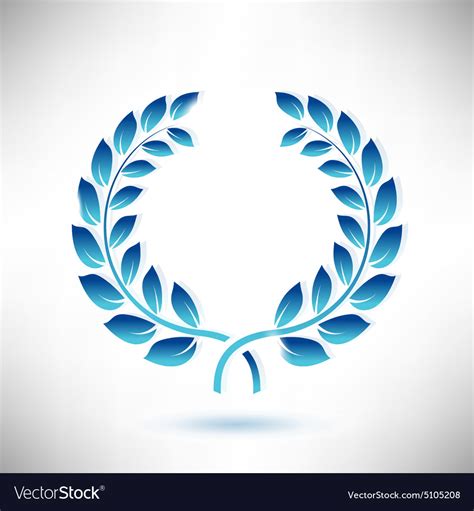 Blue Laurel Wreath Royalty Free Vector Image Vectorstock