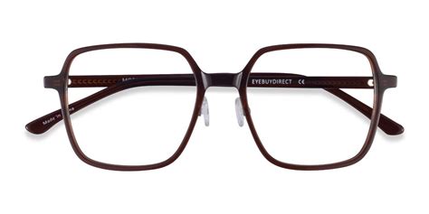 Dark Brown Square Eyeglasses Available In Variety Of Colors To Match