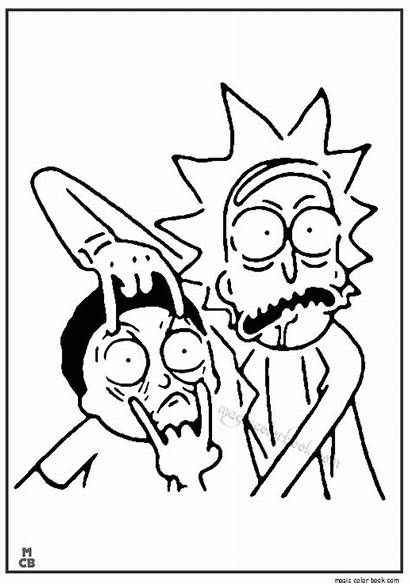 Morty Rick Coloring Pages Drawing Tattoo Stencil