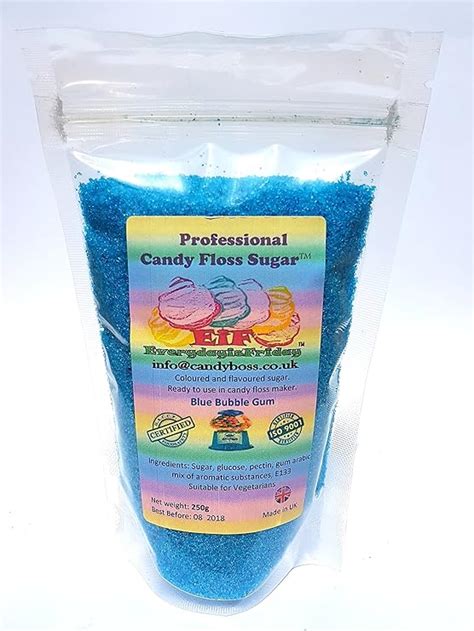 Eif Candy Floss Sugar 227g Bag 8oz Bubblegum Blue Uk Grocery