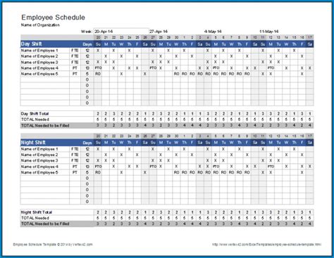 √ Free Printable Monthly Employee Schedule Template Templateral