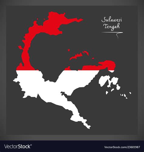 Sulawesi Tengah Indonesia Map With Indonesian Vector Image