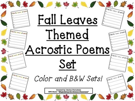 Fall Acrostic Poem Template