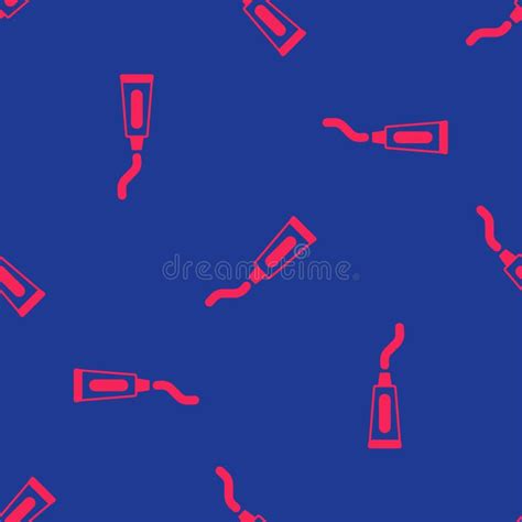 red tube of toothpaste icon isolated seamless pattern on blue background vector stock vector