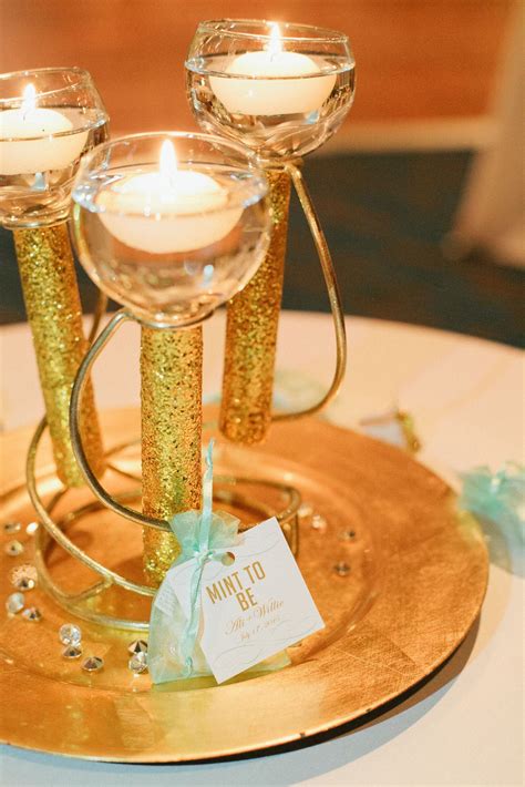Diy Gold Glitter Floating Candle Centerpieces